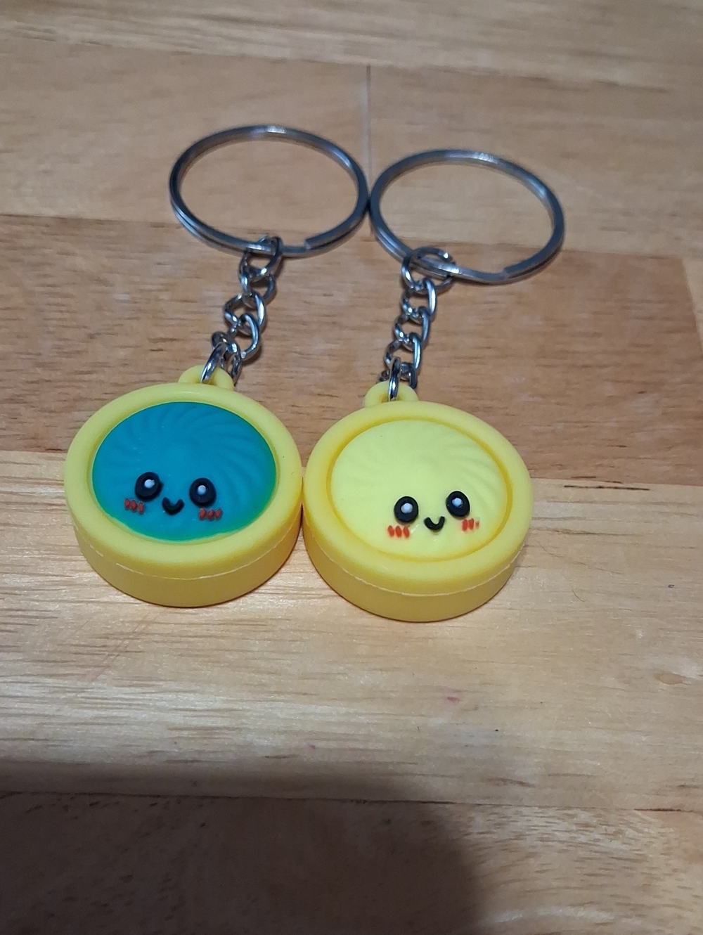 Cute Dumpling Kawaii Smile Keychain Pair